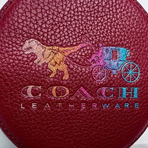 Coach Burgundy Leather Coin Pouch - Picture 2 of 7
